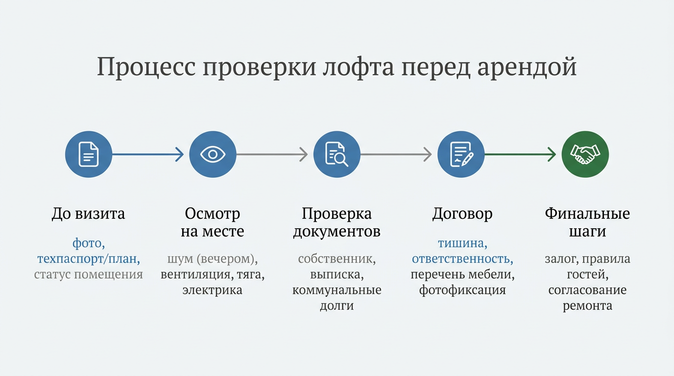 Процесс проверки лофтов перед арендой